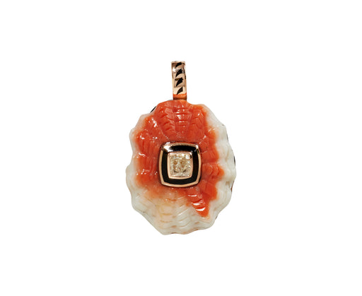 Dezso Coral Barnacle and Cushion Diamond Pendant ONLY
