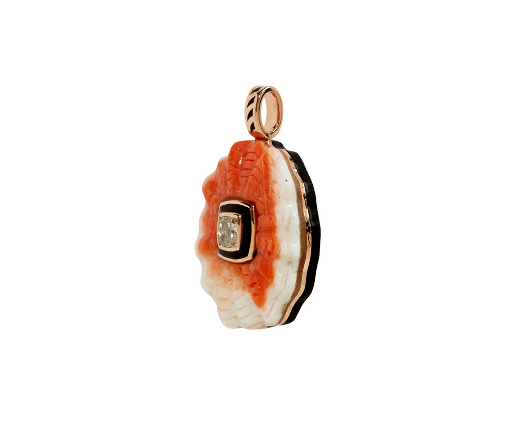 Dezso Coral Barnacle and Cushion Diamond Pendant ONLY - side