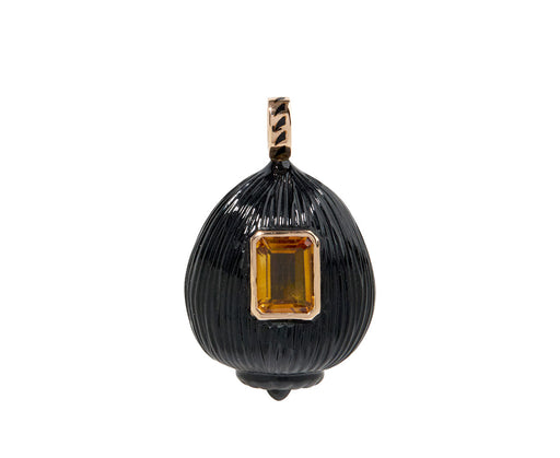 Dezso Carved Onyx Coquito Shell and Citrine Pendant ONLY