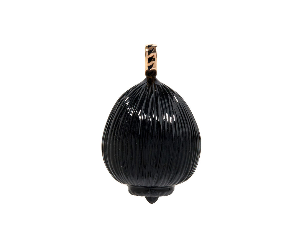 Dezso Carved Onyx Coquito Shell and Citrine Pendant ONLY - Back View