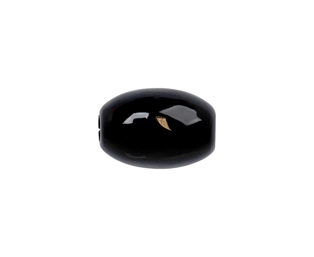 Dezso Carved Onyx Cowry Shell with Sillimanite Bead Pendant ONLY - back