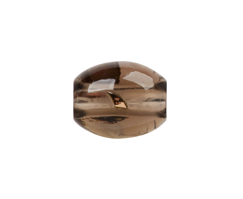 Dezso Carved Smoky Quartz Cowry Shell and Orange Sapphire Bead Pendant ONLY - Back View
