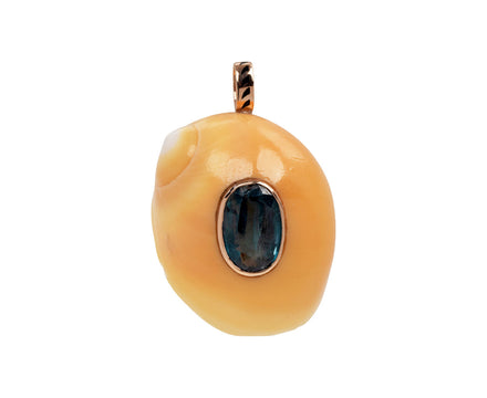 Dezso Nerite Shell and Kyanite Pendant ONLY