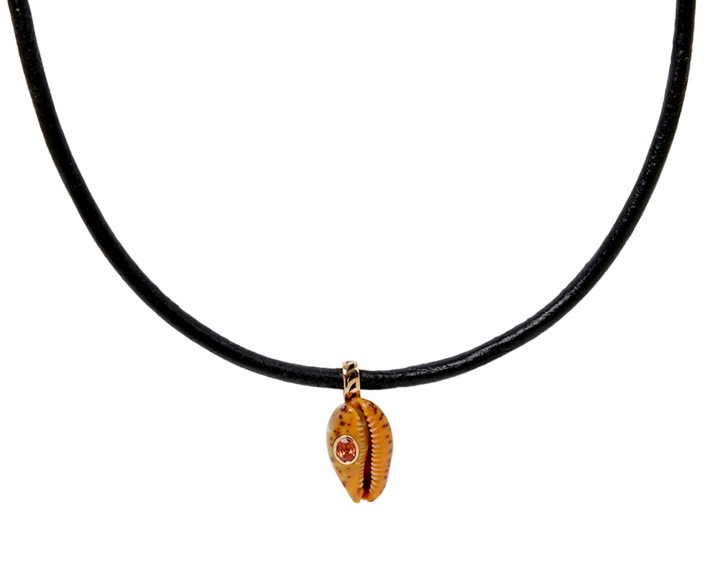 Dezso Natural Cowry Orange Sapphire Pendant ONLY - on cord