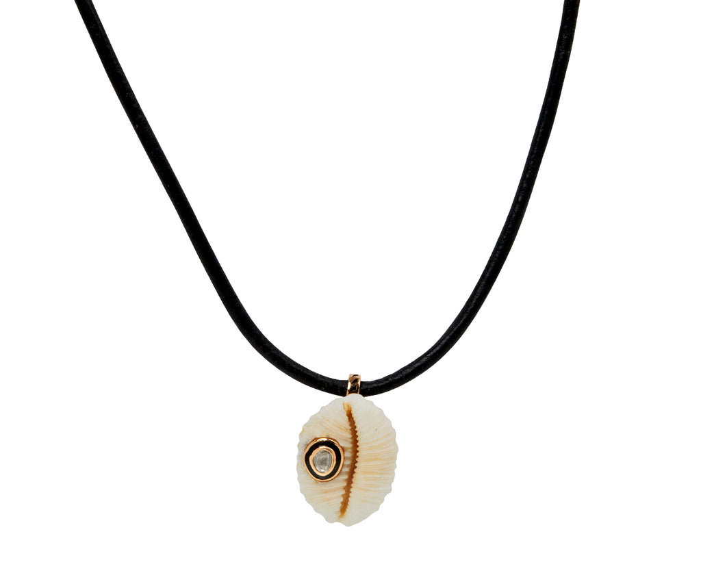 Dezso Natural Cowry Polki Diamond Pendant ONLY - on cord