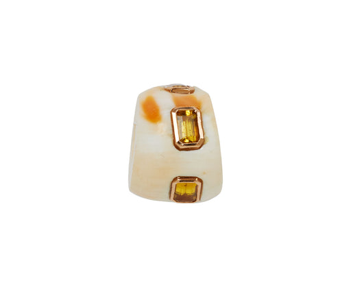 Dezso Natural Champagne Shell and Scapolite Bead Pendant ONLY