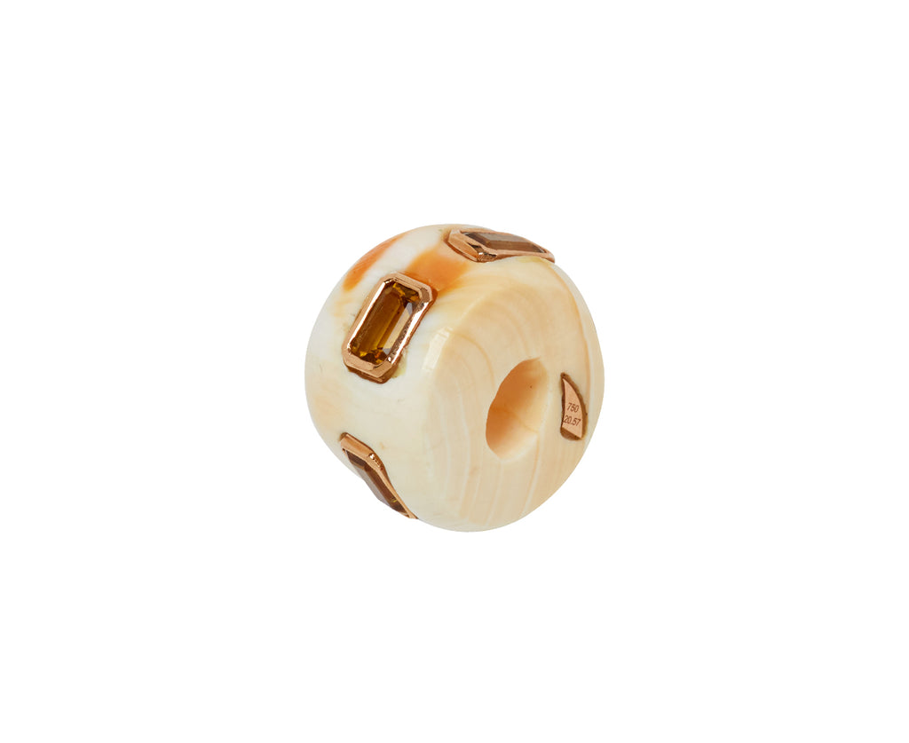 Dezso Natural Champagne Shell and Scapolite Bead Pendant ONLY - side