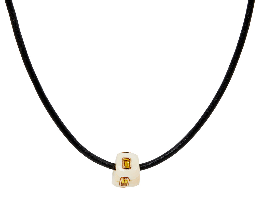 Dezso Natural Champagne Shell and Scapolite Bead Pendant ONLY - on cord