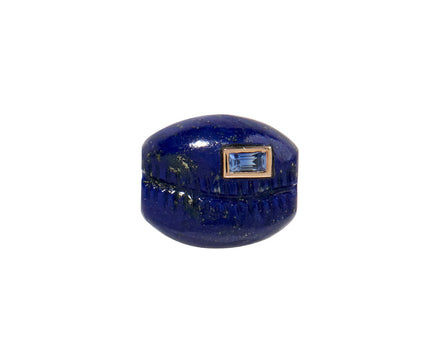 Dezso Carved Lapis Cowry Shell and Sapphire Bead ONLY