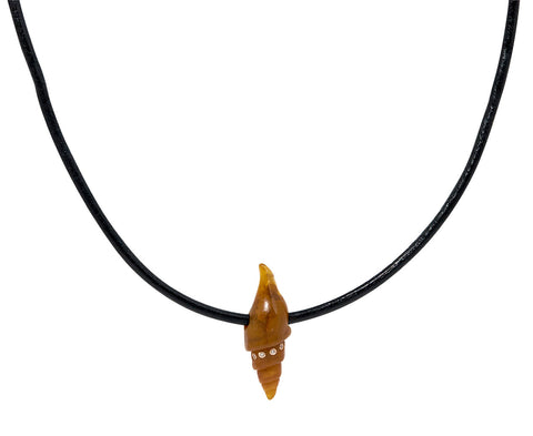 Dezso Fossil Agate and Diamond Necklace