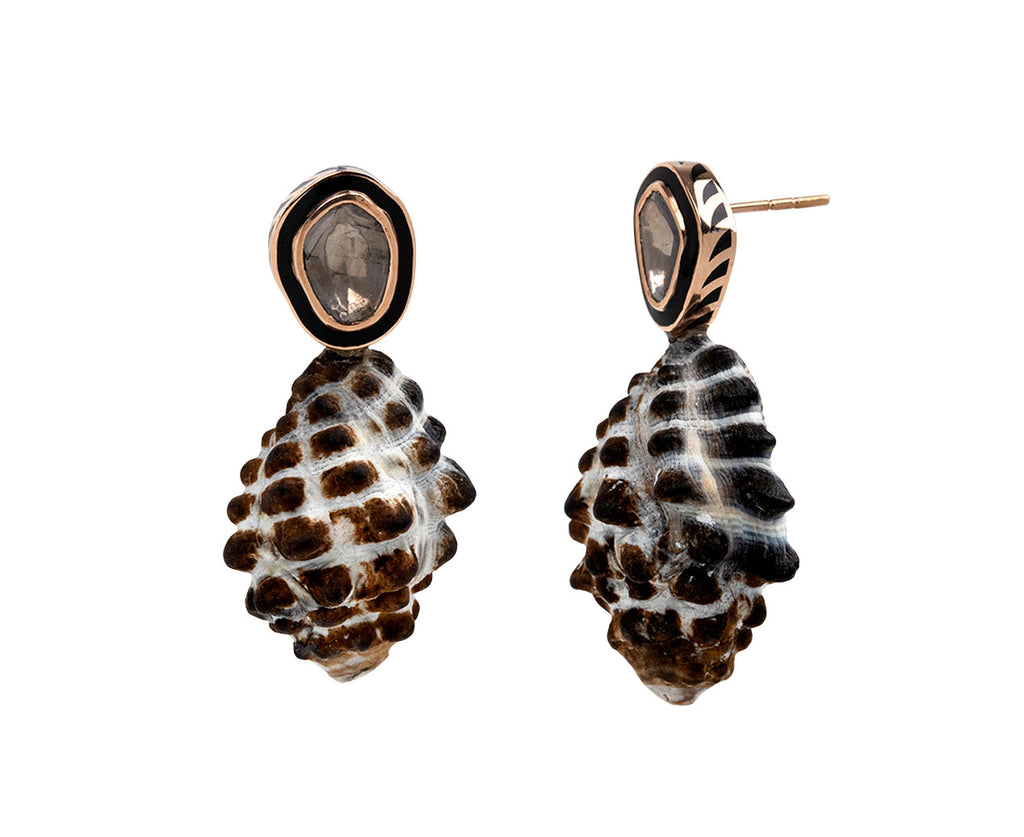 Natural Shell and Polki Diamond Earrings
