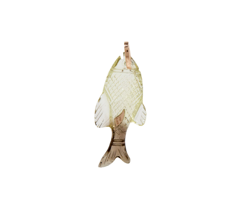 Dezso Smoky Quartz Diamond Eye Fish Pendant ONLY- Back View