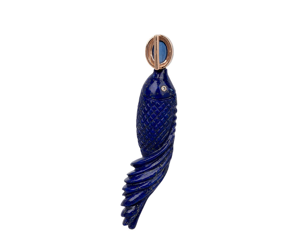 Lapis and Kyanite Fish Charm ONLY