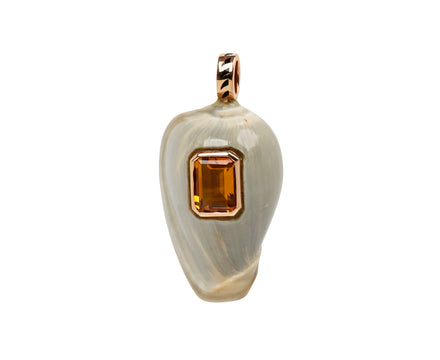 Dezso Heimel Grey Shell with Citrine Pendant ONLY