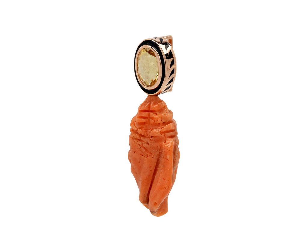 Dezso Amoria Coral and Beryl Shell Charm ONLY - Angled View