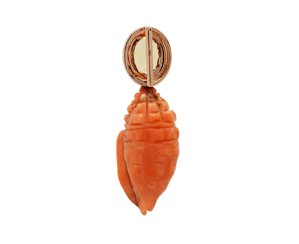 Dezso Amoria Coral and Beryl Shell Charm ONLY - Back View
