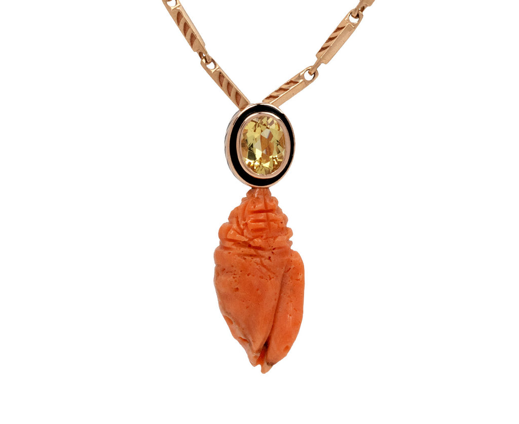 Dezso Amoria Coral and Beryl Shell Charm ONLY - Closeup