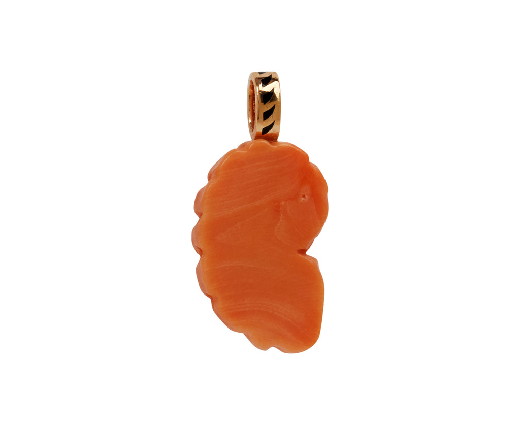 Dezso Carved Coral Nautilus Charm Pendant ONLY - back