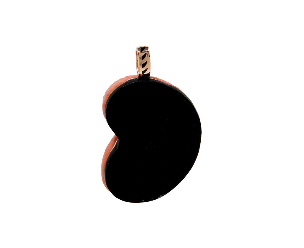 Dezso Carved Coral Nautilus Charm Pendant ONLY - Back View