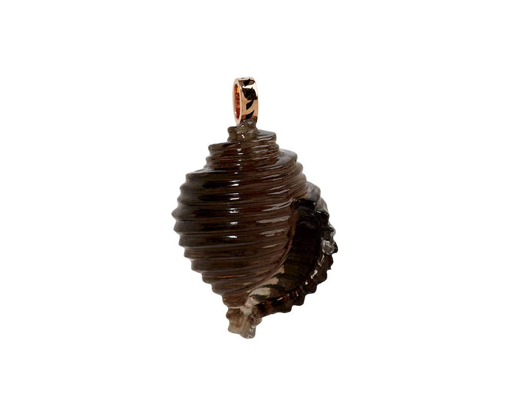 Dezso Carved Crystal Tonna and Diamond Shell Pendant ONLY - back