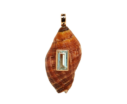 Dezso Nassa Shell with Aquamarine Pendant ONLY