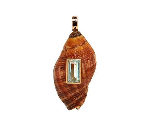Dezso Nassa Shell with Aquamarine Pendant ONLY