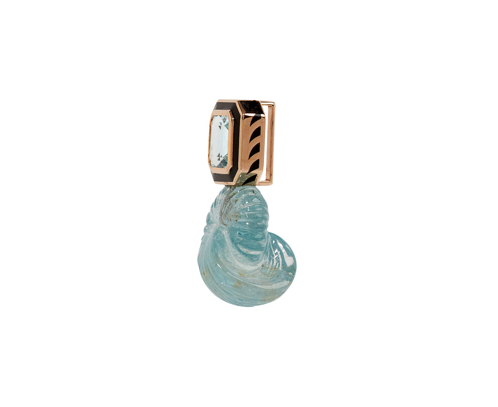 Carved Crystal Quartz Grande Nautilus and Citrine Pendant ONLY - side