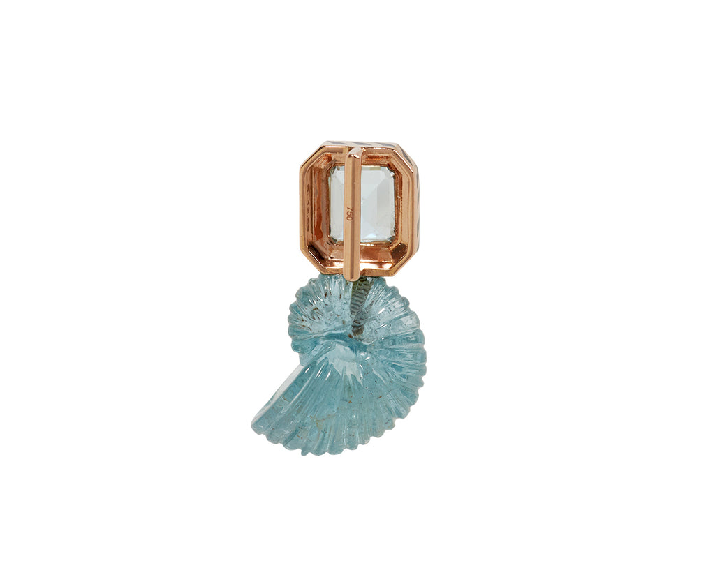 Carved Crystal Quartz Grande Nautilus and Citrine Pendant ONLY - back
