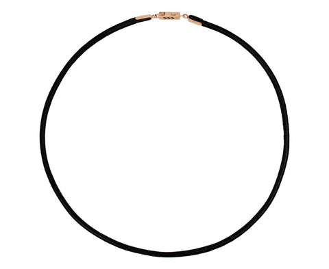 Deszo Black Leather Cord Necklace 
