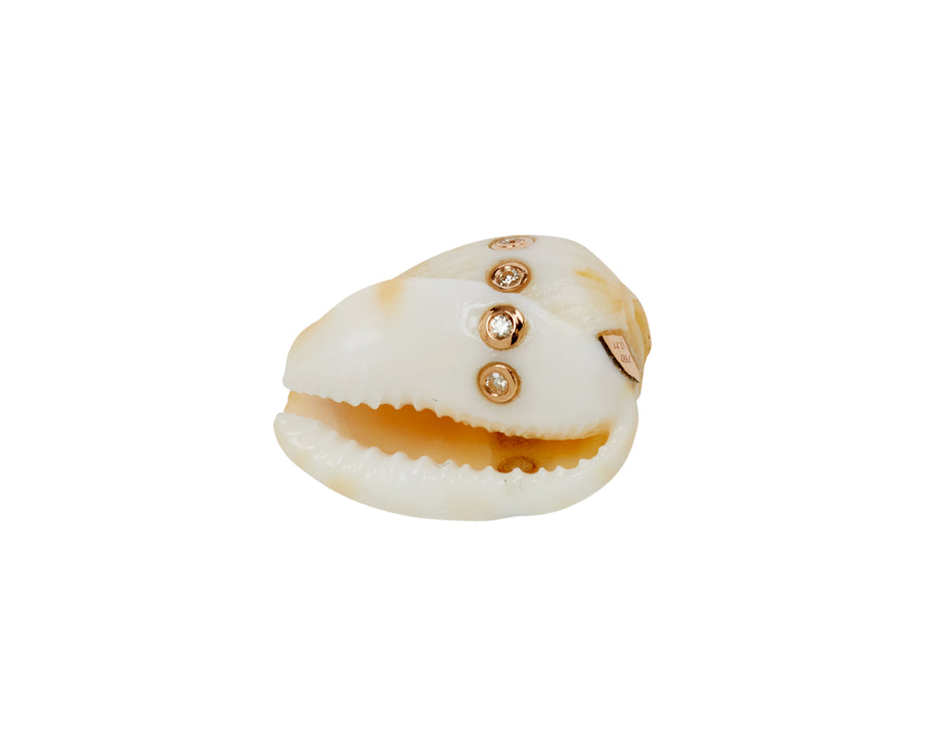 Dezso Natural Conus Shell and Diamond Bead ONLY - back