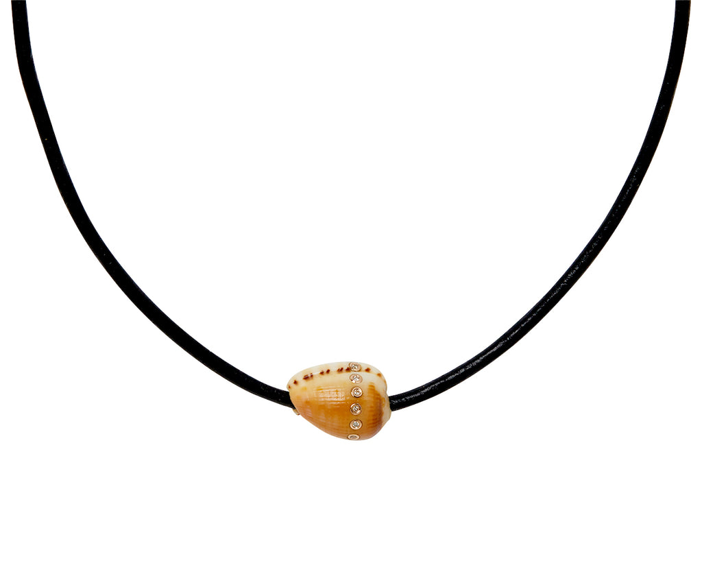Dezso Natural Conus Shell and Diamond Bead ONLY - on cord