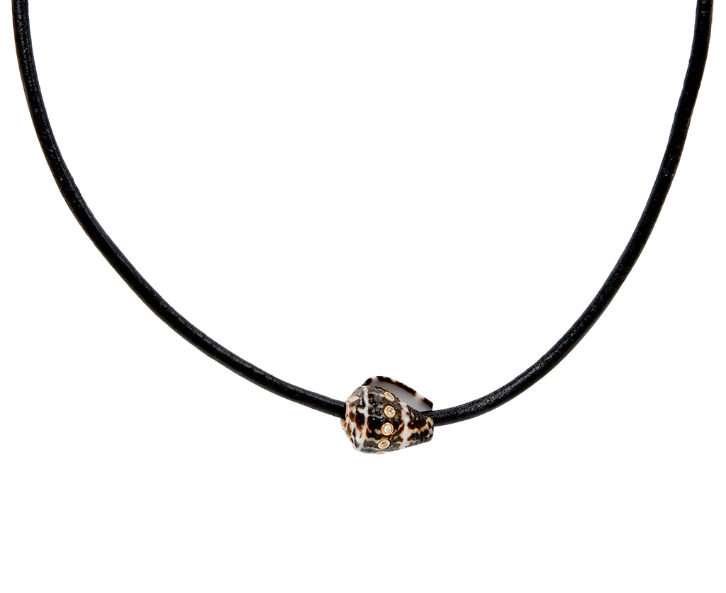 Dezso Natural Conus Shell and Diamond Bead ONLY - on cord