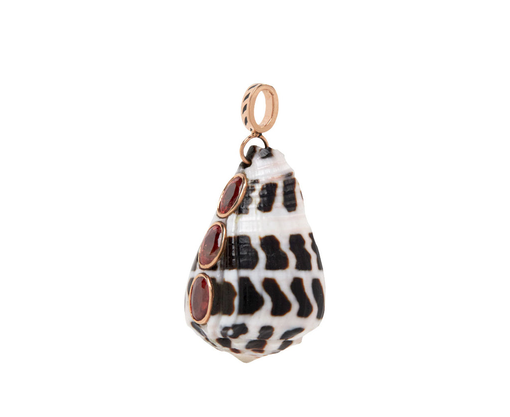 Natural Conus Shell and Sapphire Pendant ONLY