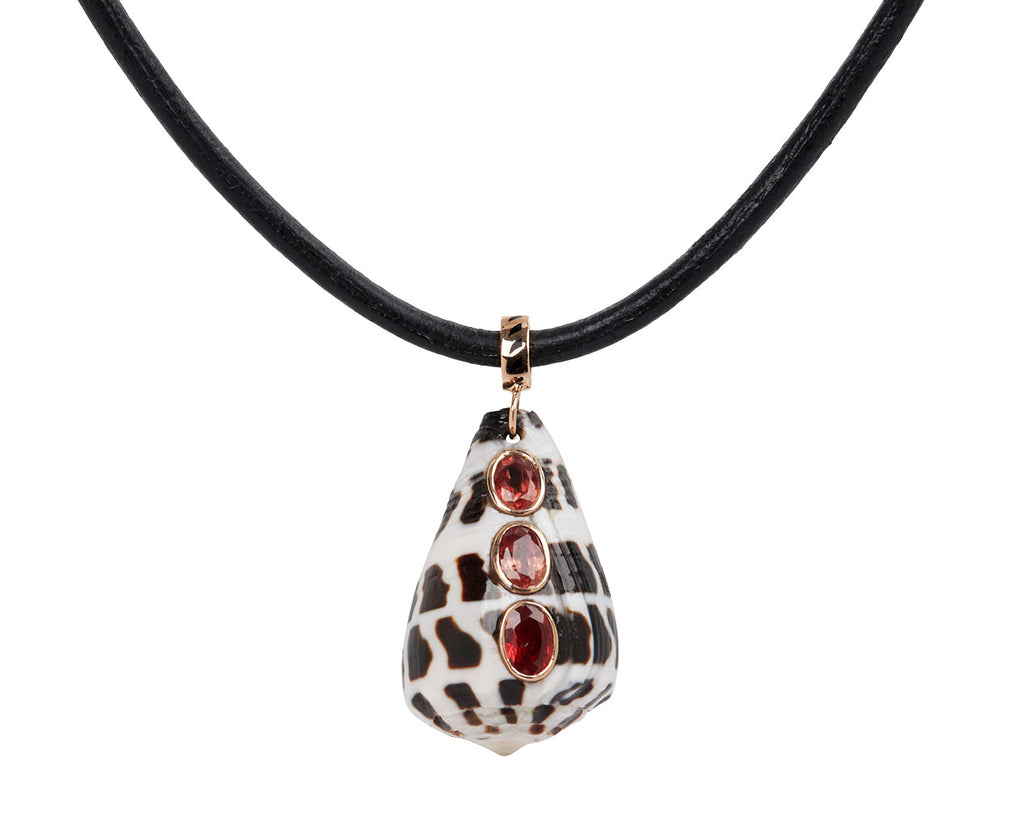 Natural Conus Shell and Sapphire Pendant ONLY