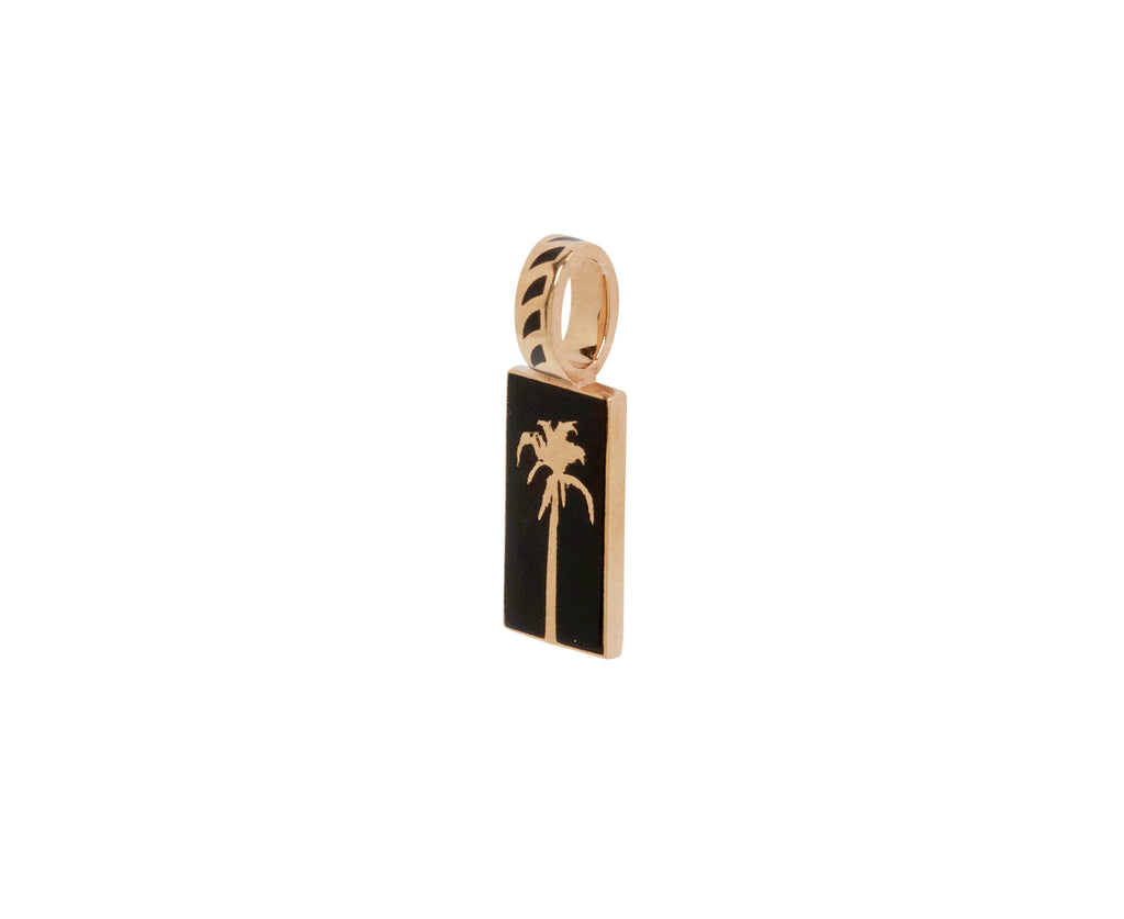 Dezso La Palmera Black Enamel Charm Pendant ONLY - side