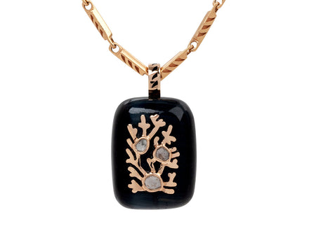  Dezso Blue Tiger Eye and Diamond Charm ONLY - Closeup