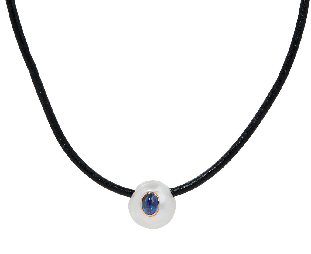 Dezso Pearl and Kyanite Pendant Necklace