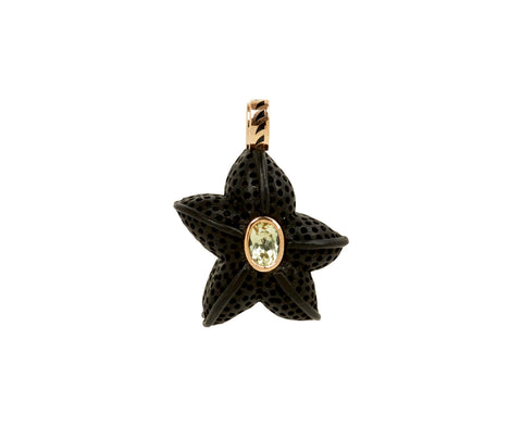 Dezso Ebony Starfish and Oval Beryl Pendant ONLY
