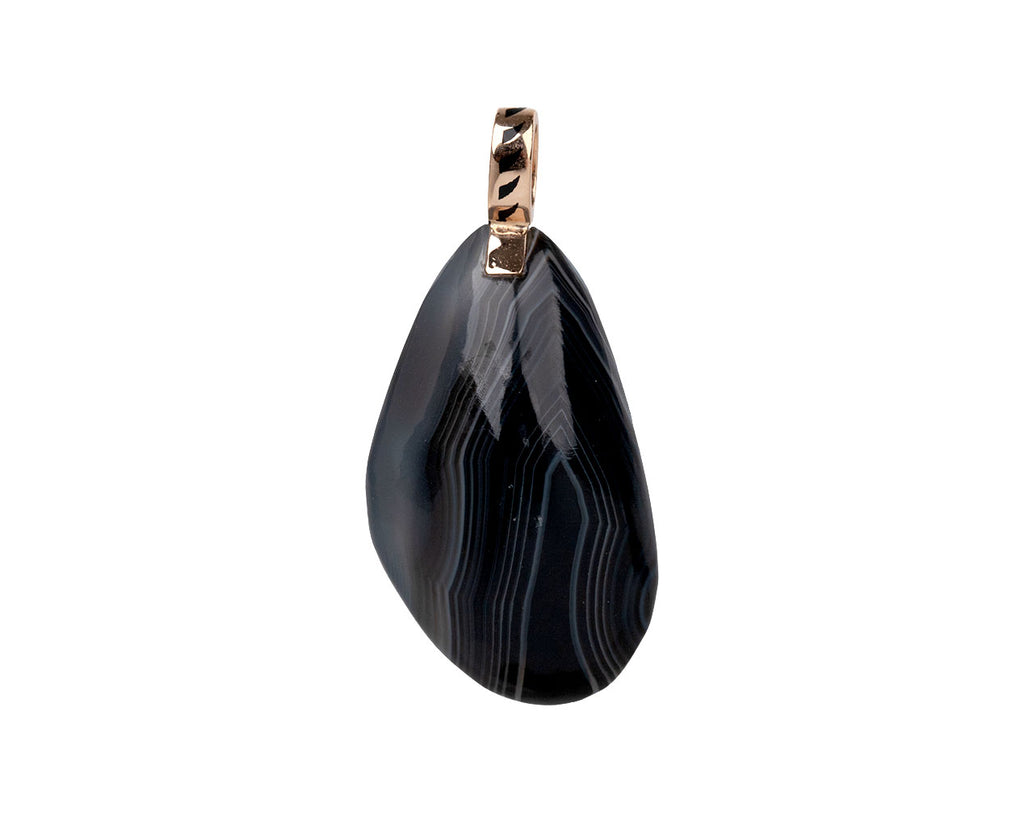 Carved Smoky Quartz Mussel Shell and Diamond Pendant ONLY