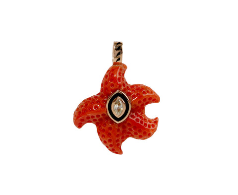 Dezso Marquise Diamond Coral Starfish Pendant ONLY