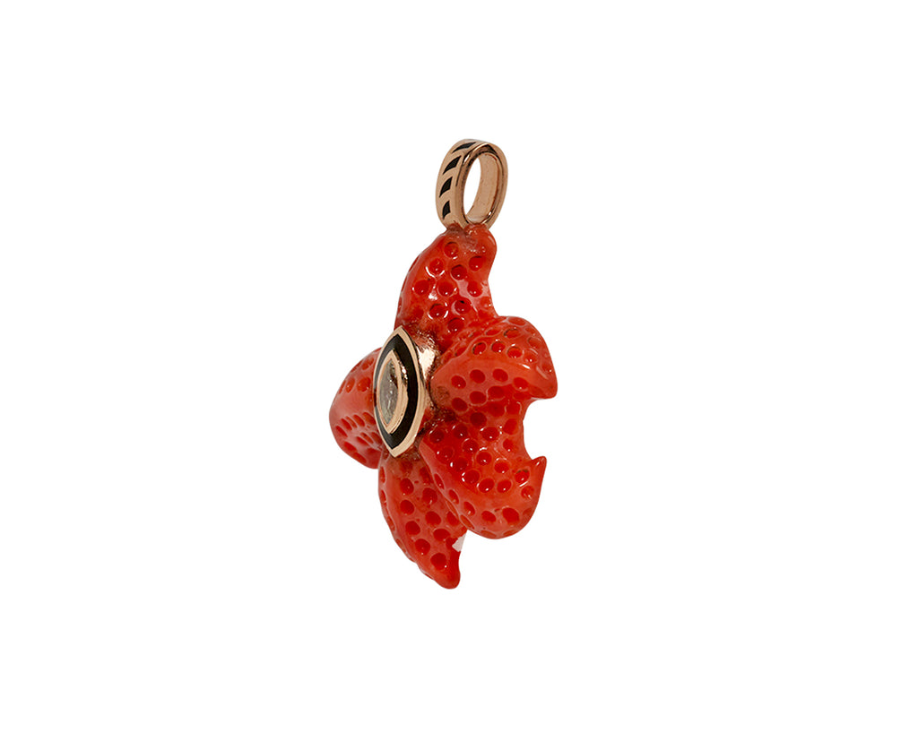 Dezso Marquise Diamond Coral Starfish Pendant ONLY - side
