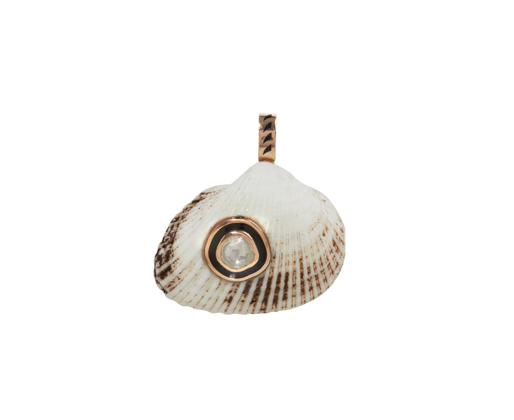 Dezso Natural Edul Shell and Diamond Pendant ONLY