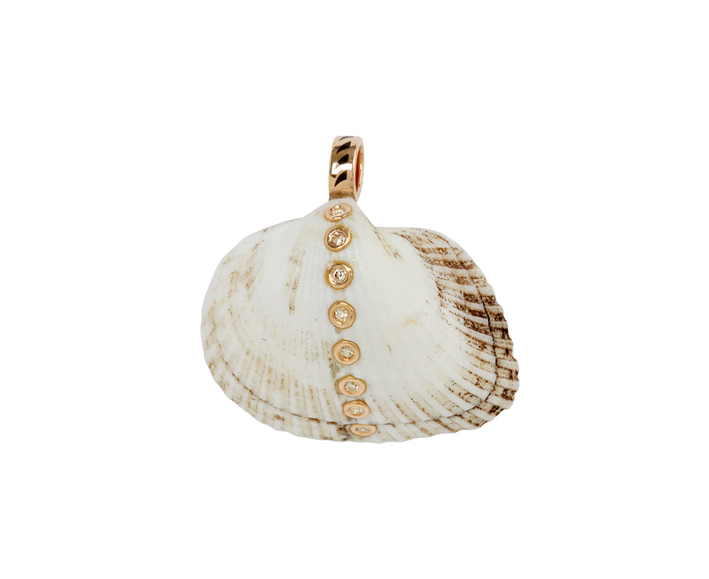Dezso Natural Edul Shell and Diamond Pendant ONLY