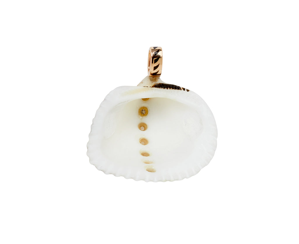 Dezso Natural Edul Shell and Diamond Pendant ONLY - back