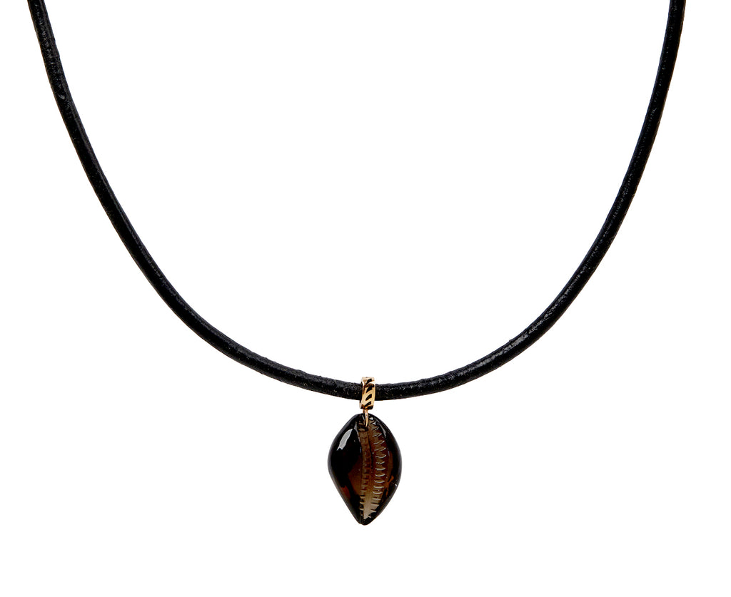 Dezso Carved Onyx Cowry Shell Pendant ONLY - on cord