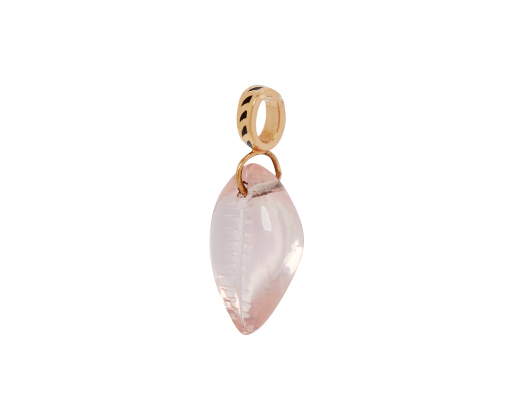 Dezso Carved Rose Quartz Cowry Shell Pendant ONLY - side