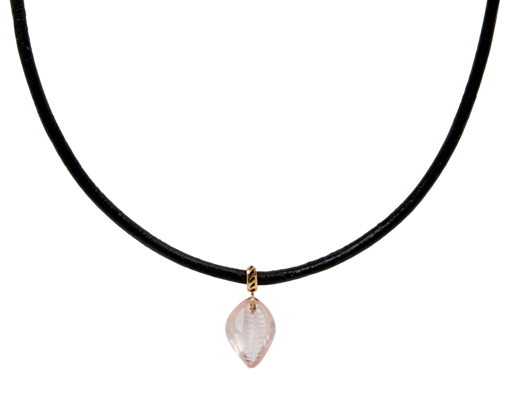 Dezso Carved Rose Quartz Cowry Shell Pendant ONLY - on cord