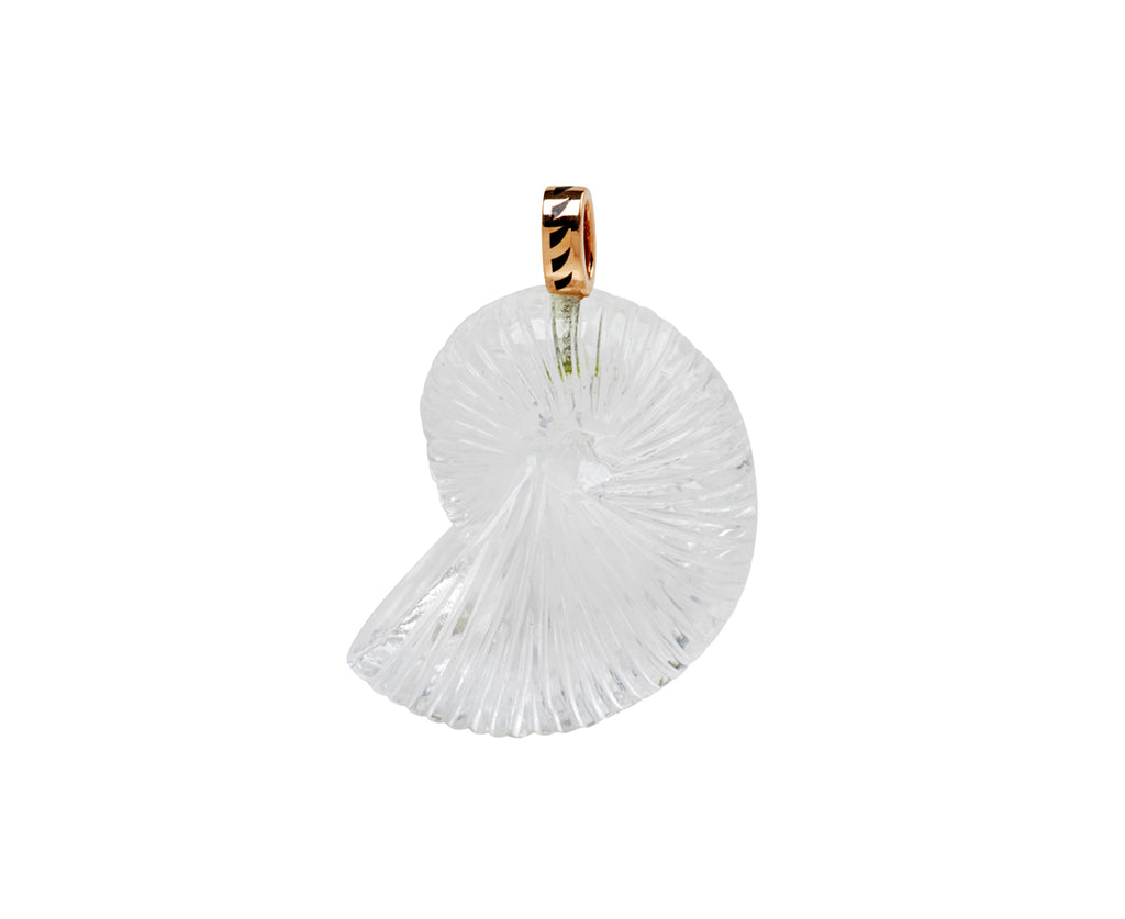 Dezso Carved Crystal Quartz Nautilus Shell Charm Pendant ONLY - Back View