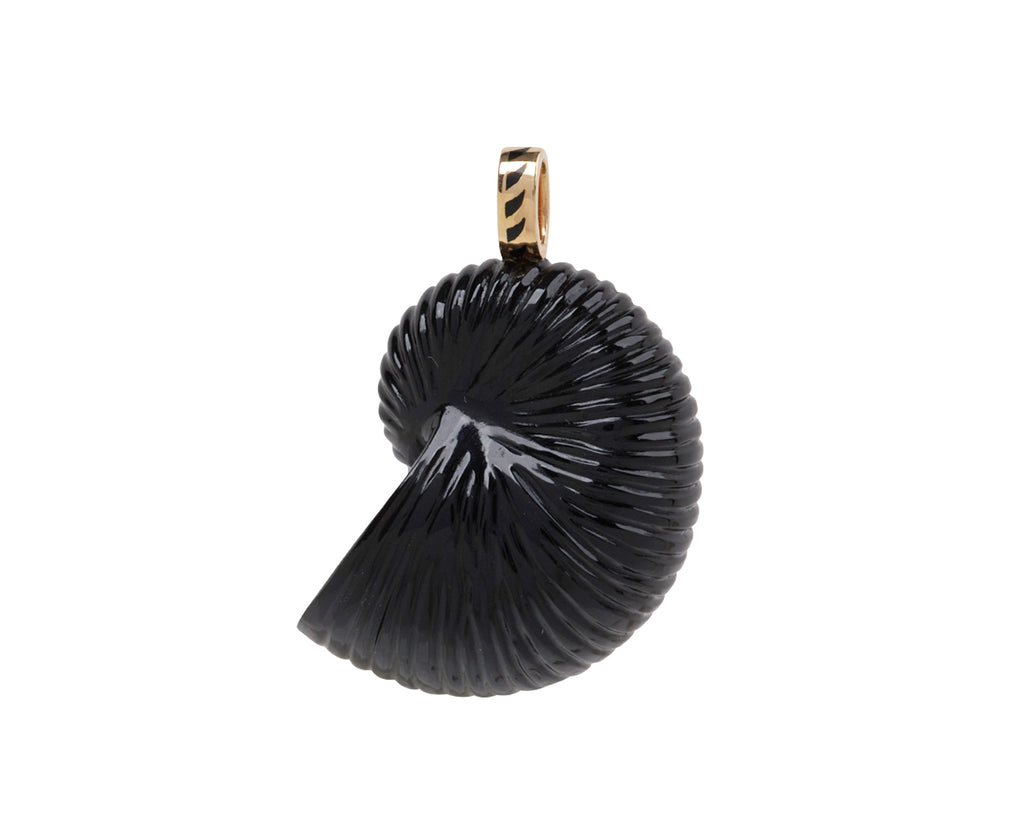 Dezso Carved Black Onyx Nautilus Charm Pendant ONLY - Back View