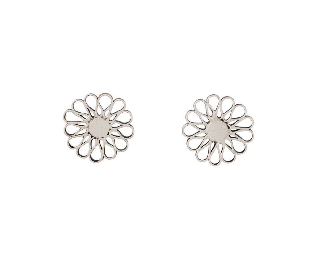 Jane Diaz Silver Filigree Flower Earrings